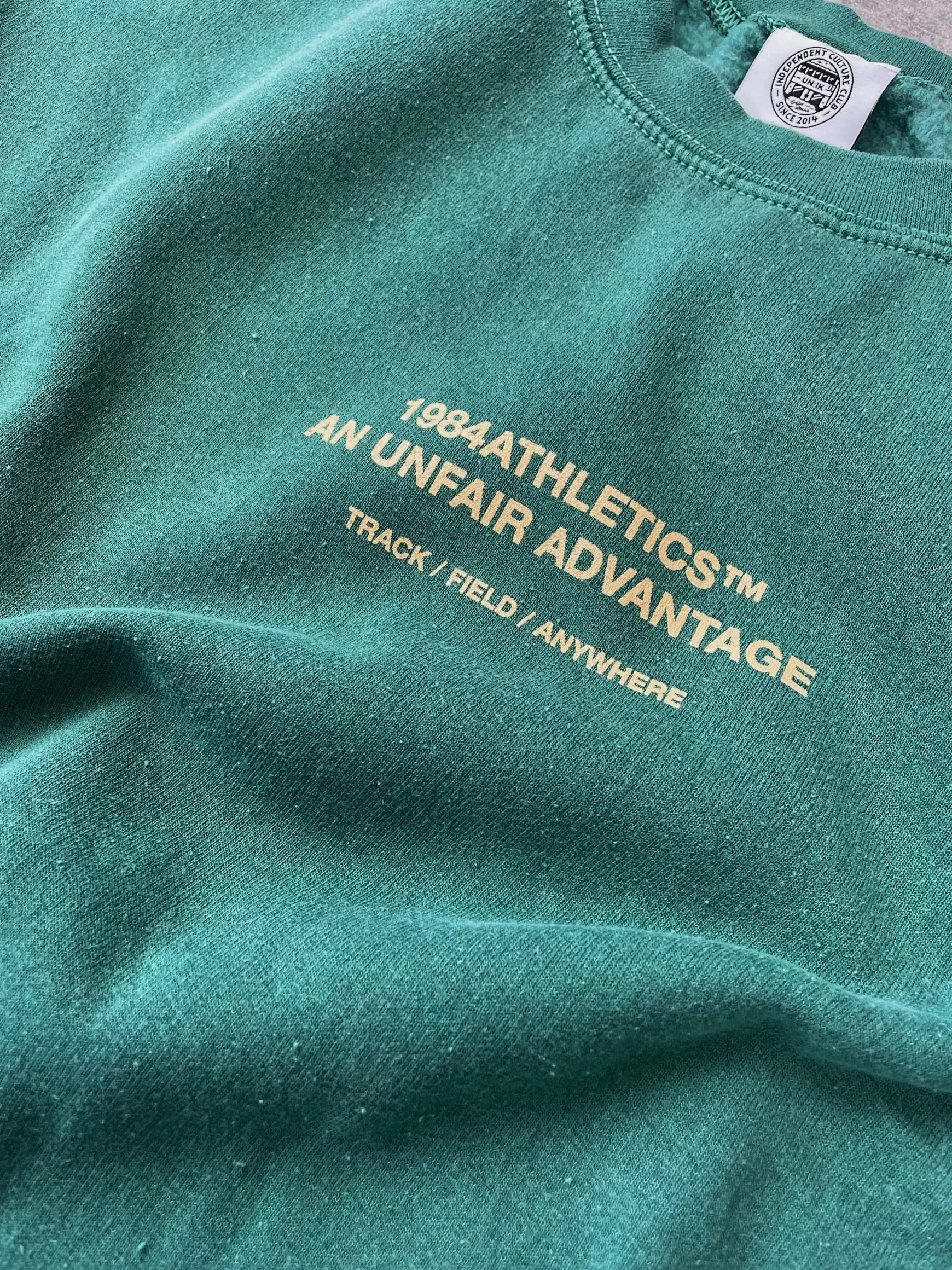 Vice 84 'Athletics' Vintage Washed Sweater - Emerald Green Shop
