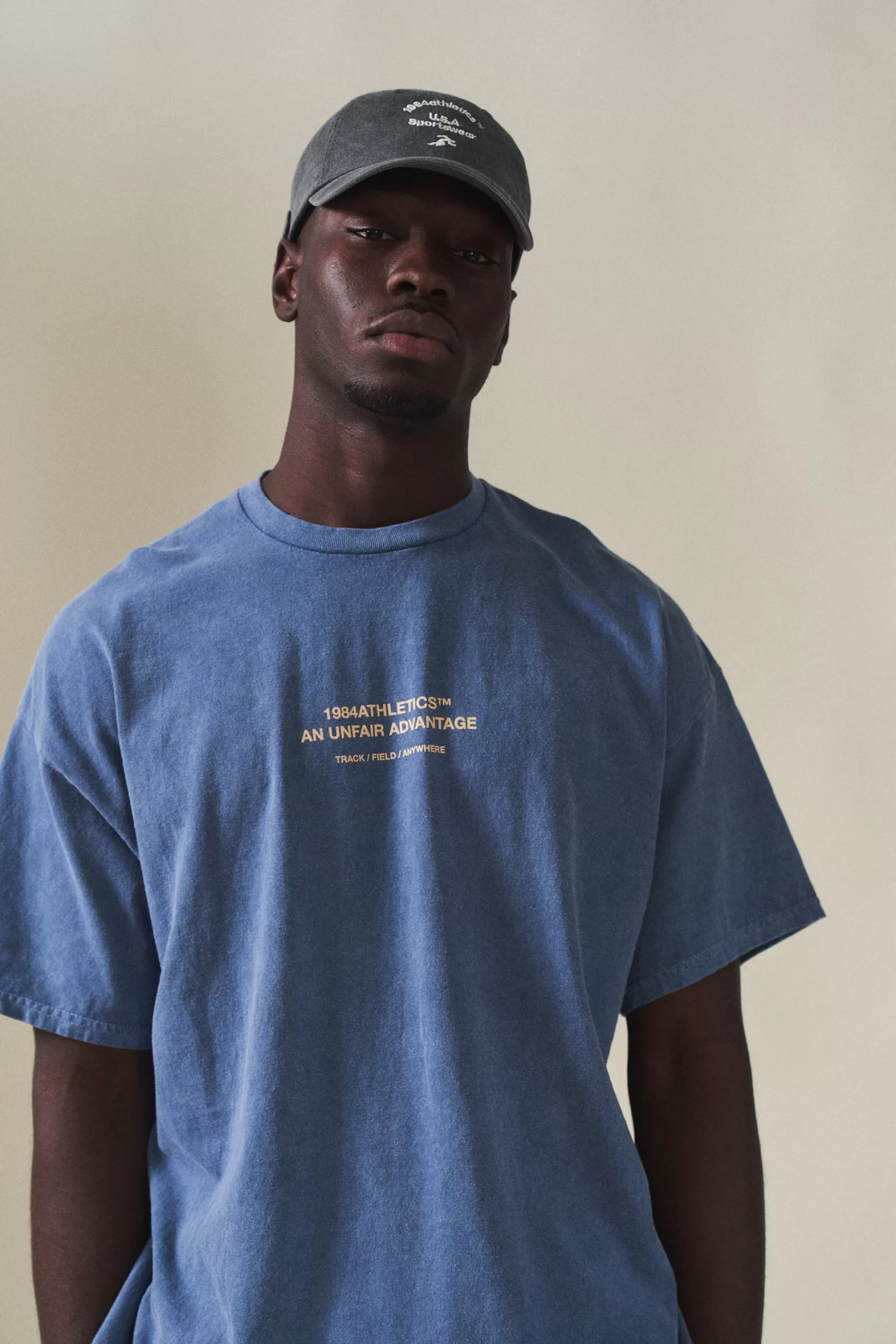 Vice 84 'Athletics' Vintage Washed Tee - Pacific Blue New