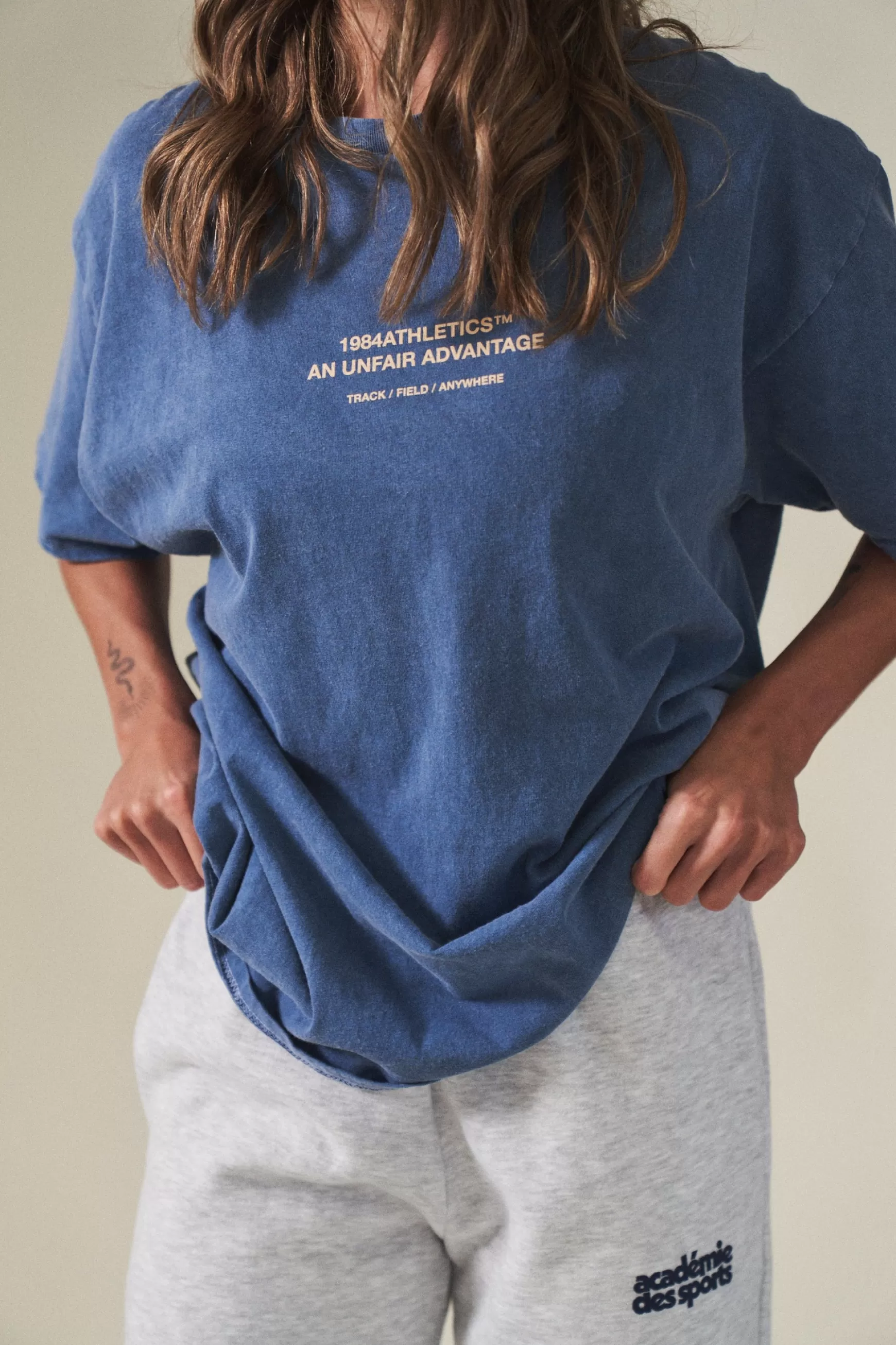 Vice 84 'Athletics' Vintage Washed Tee - Pacific Blue New