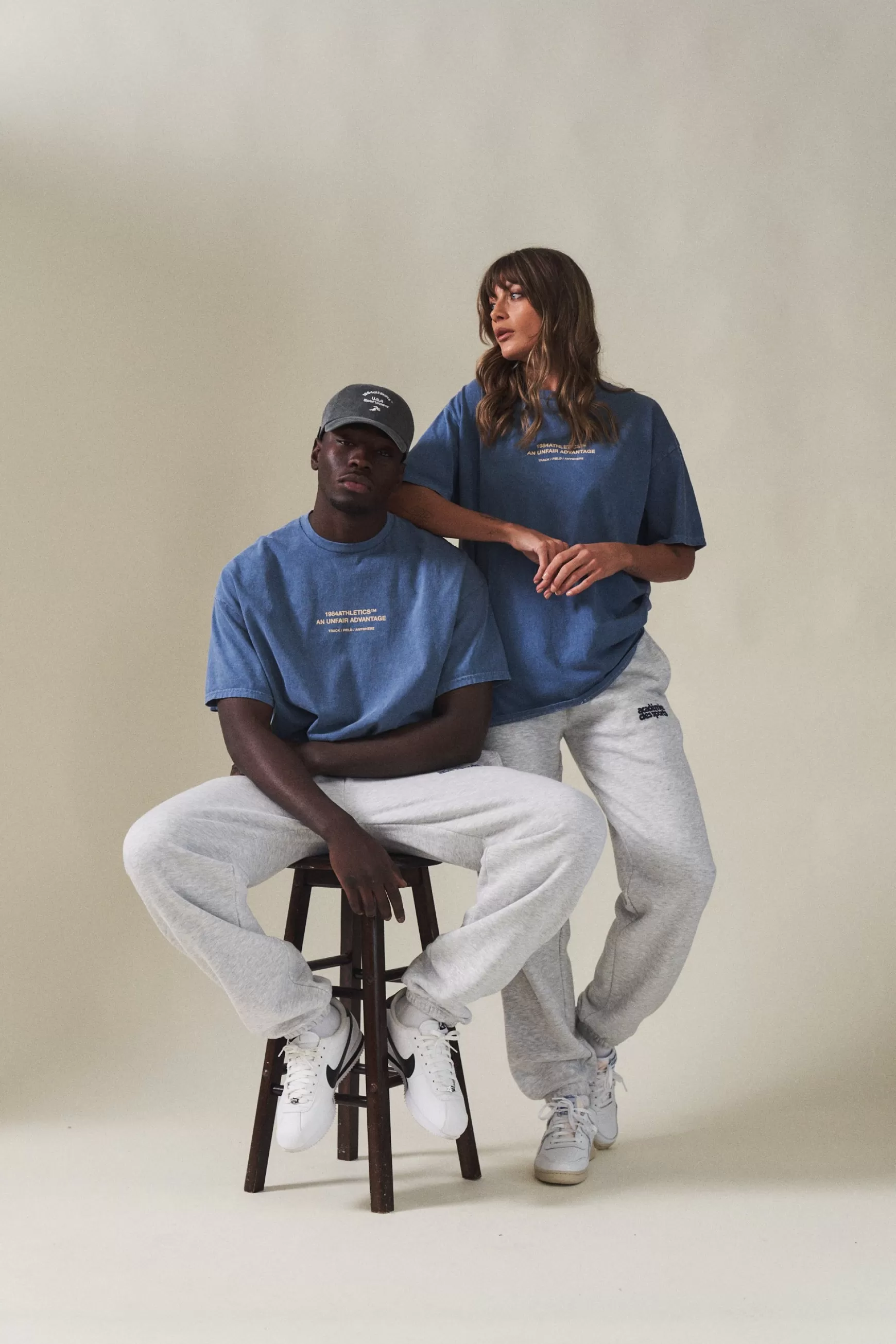 Vice 84 'Athletics' Vintage Washed Tee - Pacific Blue New