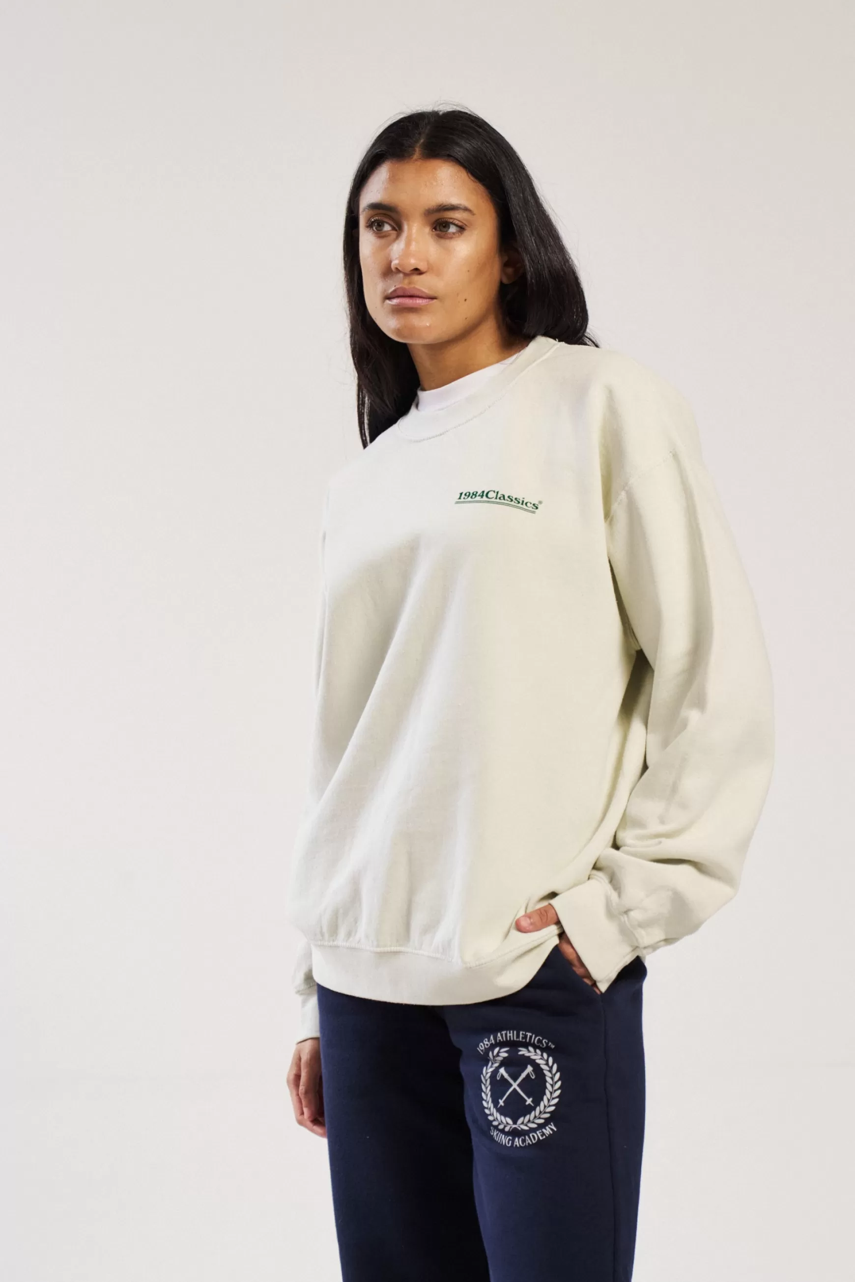 Vice 84 'Classics' Vintage Washed Sweater - Cream Flash Sale