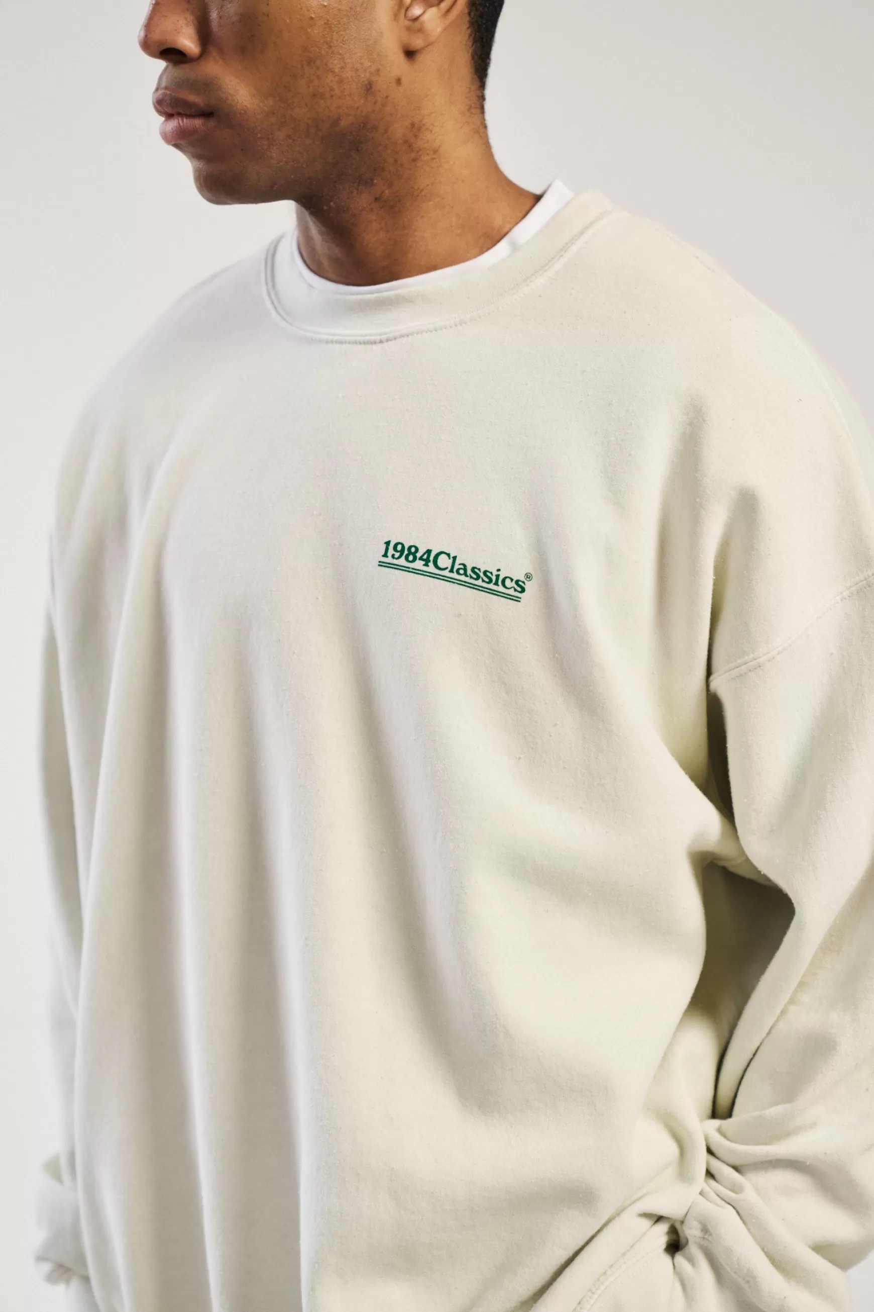 Vice 84 'Classics' Vintage Washed Sweater - Cream Flash Sale