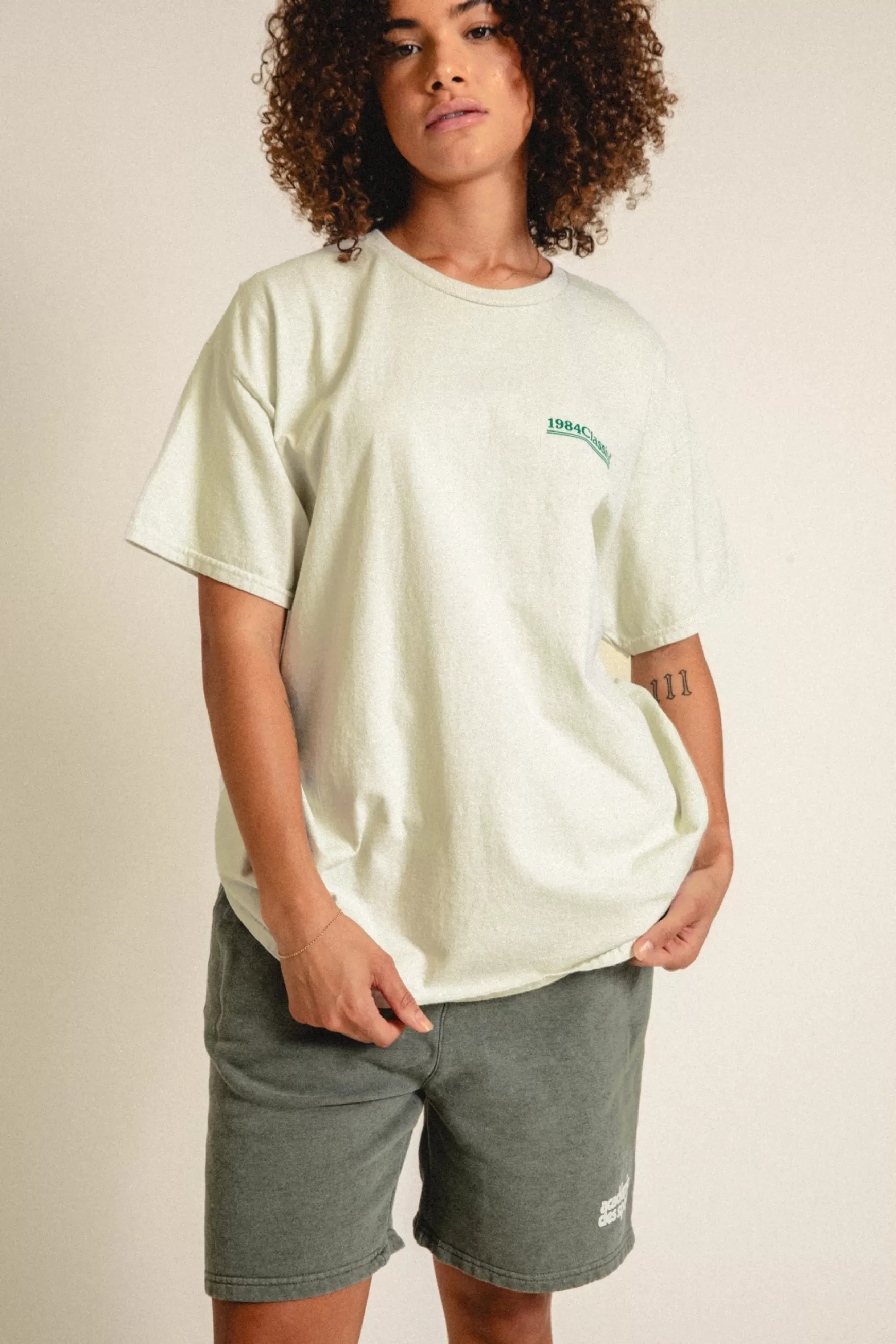 Vice 84 'Classics' Vintage Washed Tee - Cream Cheap