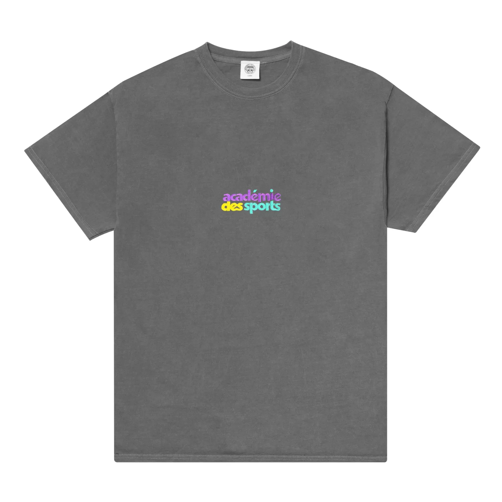 Vice 84 'Club Academie' Embroidered Tee - Vintage Washed Charcoal Shop