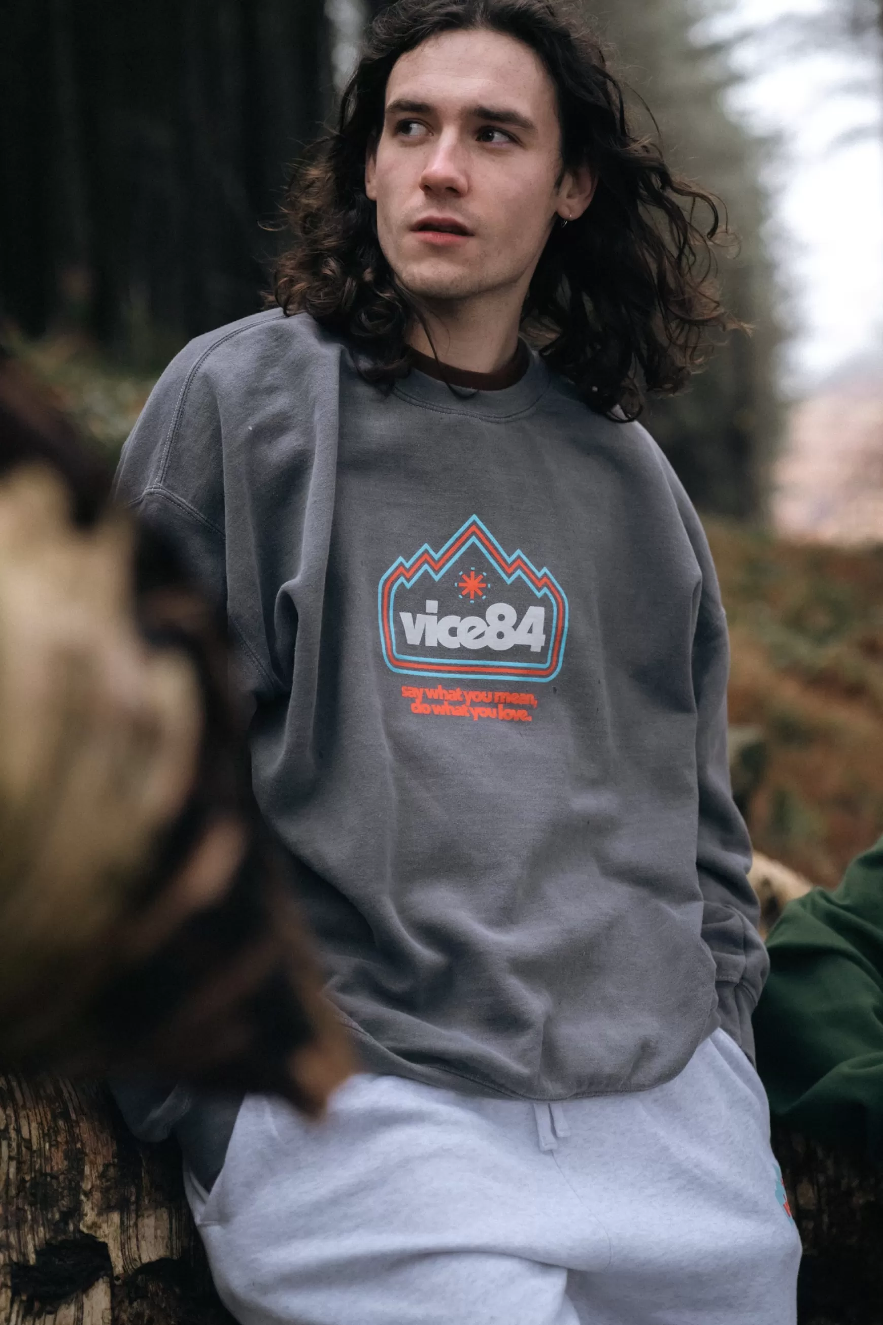 Vice 84 'Discovery' Vintage Washed Sweatshirt - Charcoal Flash Sale