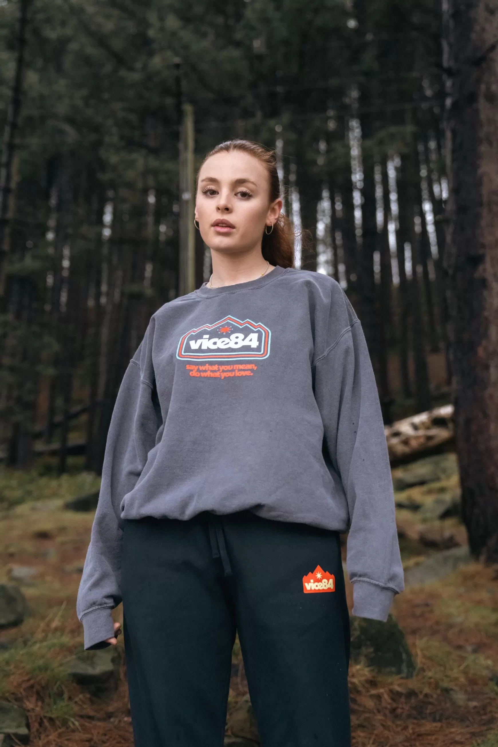 Vice 84 'Discovery' Vintage Washed Sweatshirt - Charcoal Flash Sale