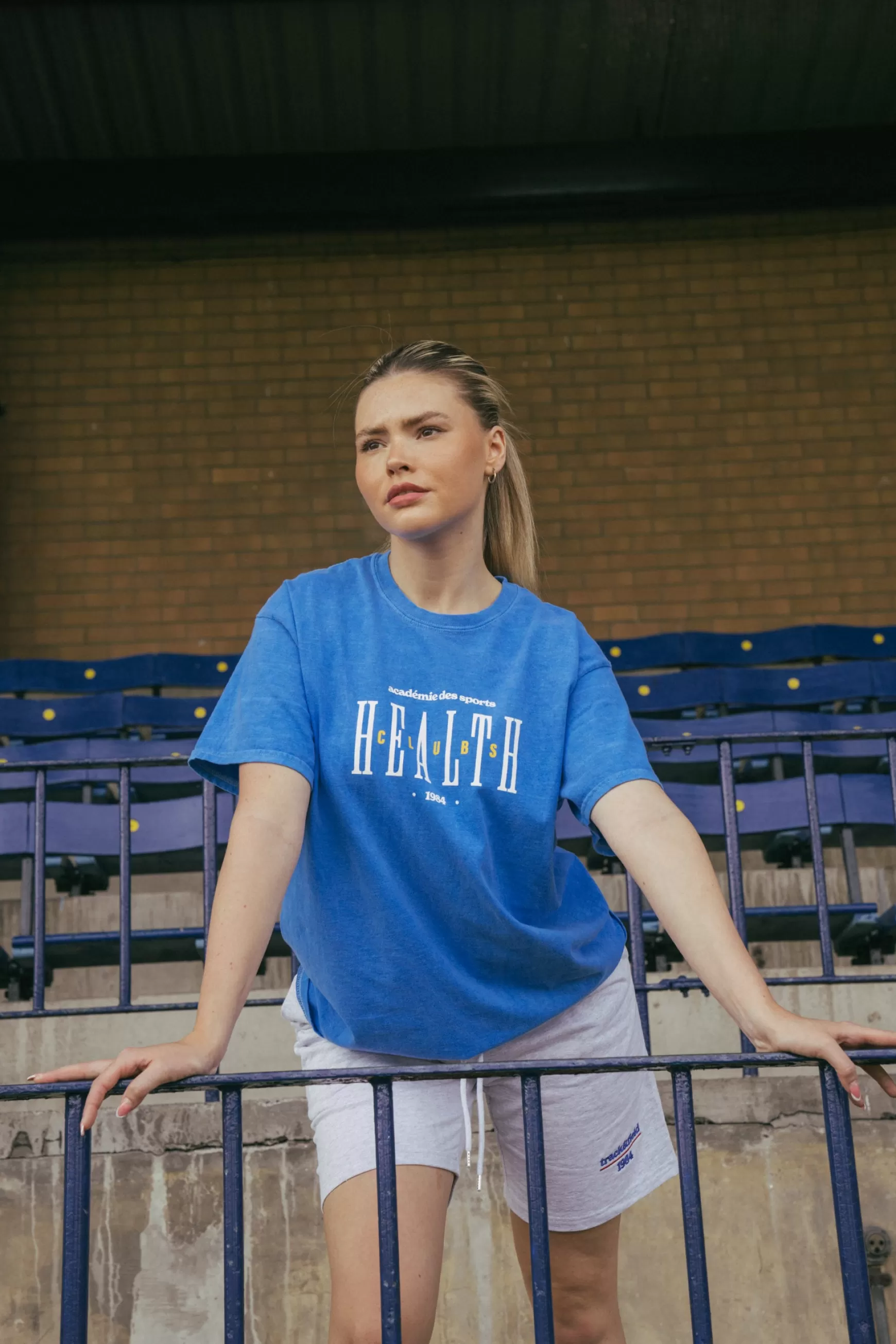 Vice 84 'Health Clubs' Vintage Washed Tee - Cobalt Blue Cheap