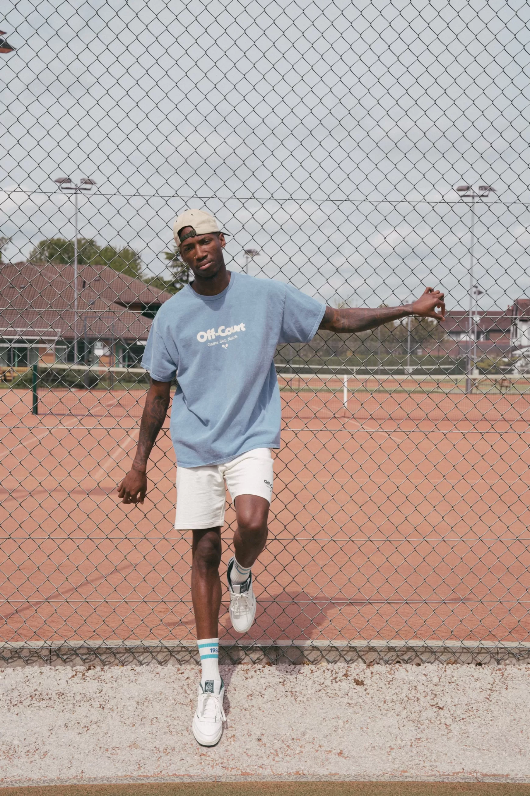 Vice 84 'Off Court Gsm' Vintage Washed Tee - Sky Sale