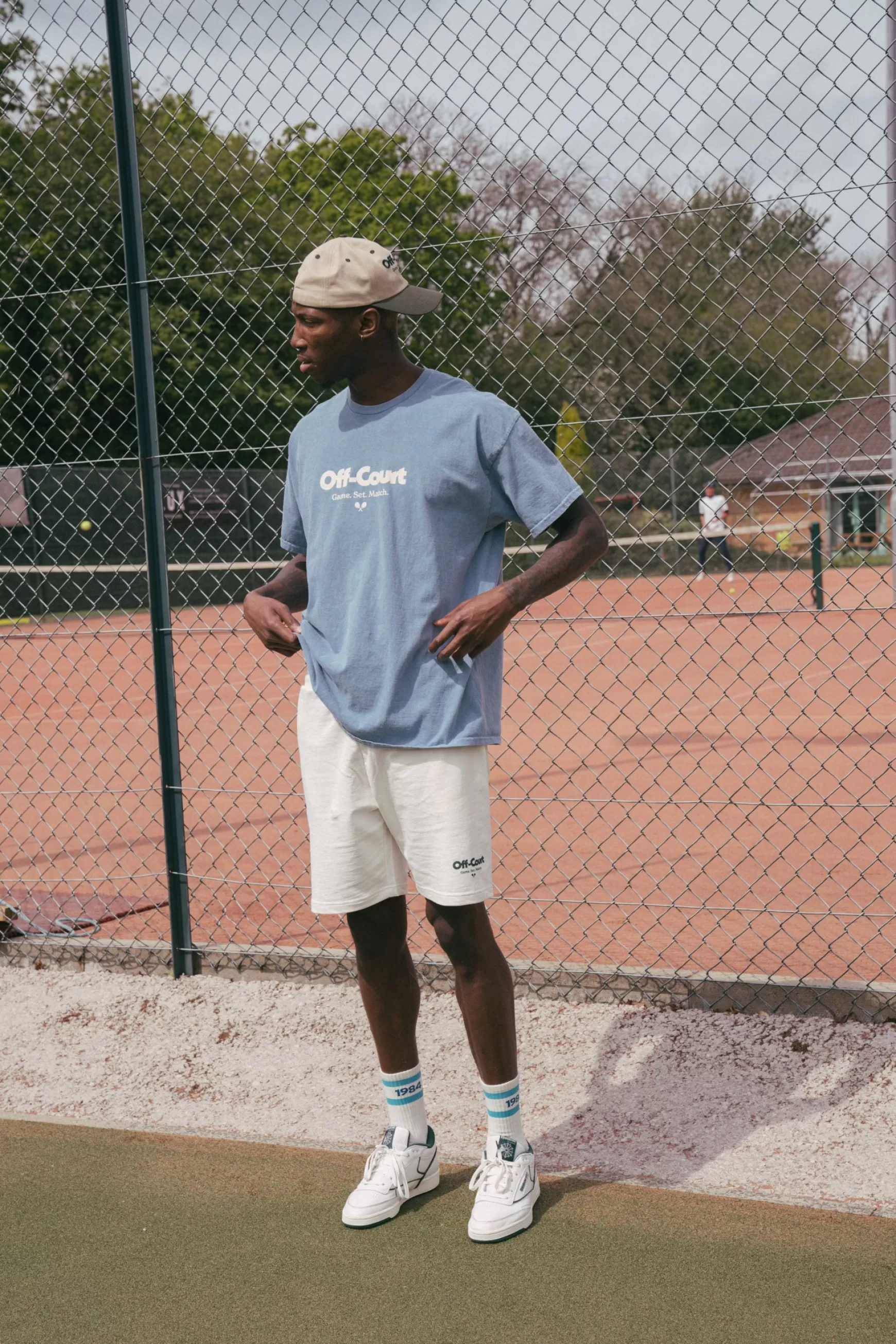 Vice 84 'Off Court Gsm' Vintage Washed Tee - Sky Sale