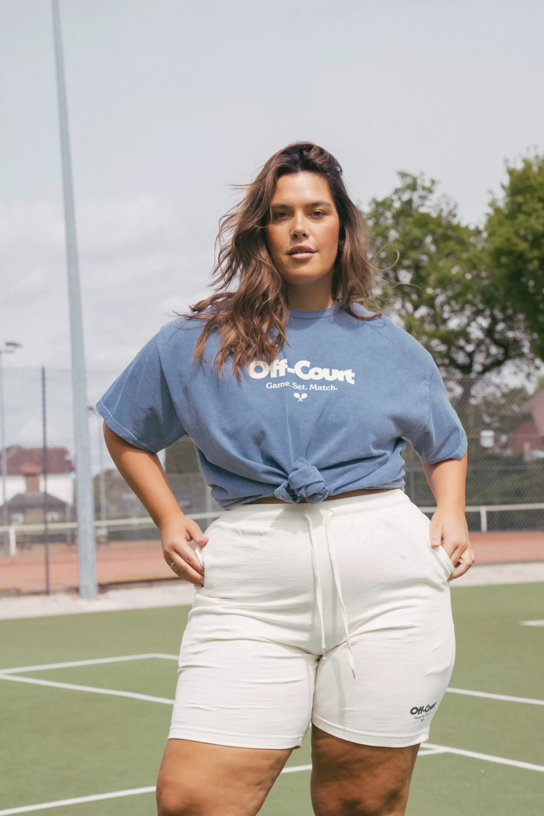 Vice 84 'Off Court Gsm' Vintage Washed Tee - Sky Sale