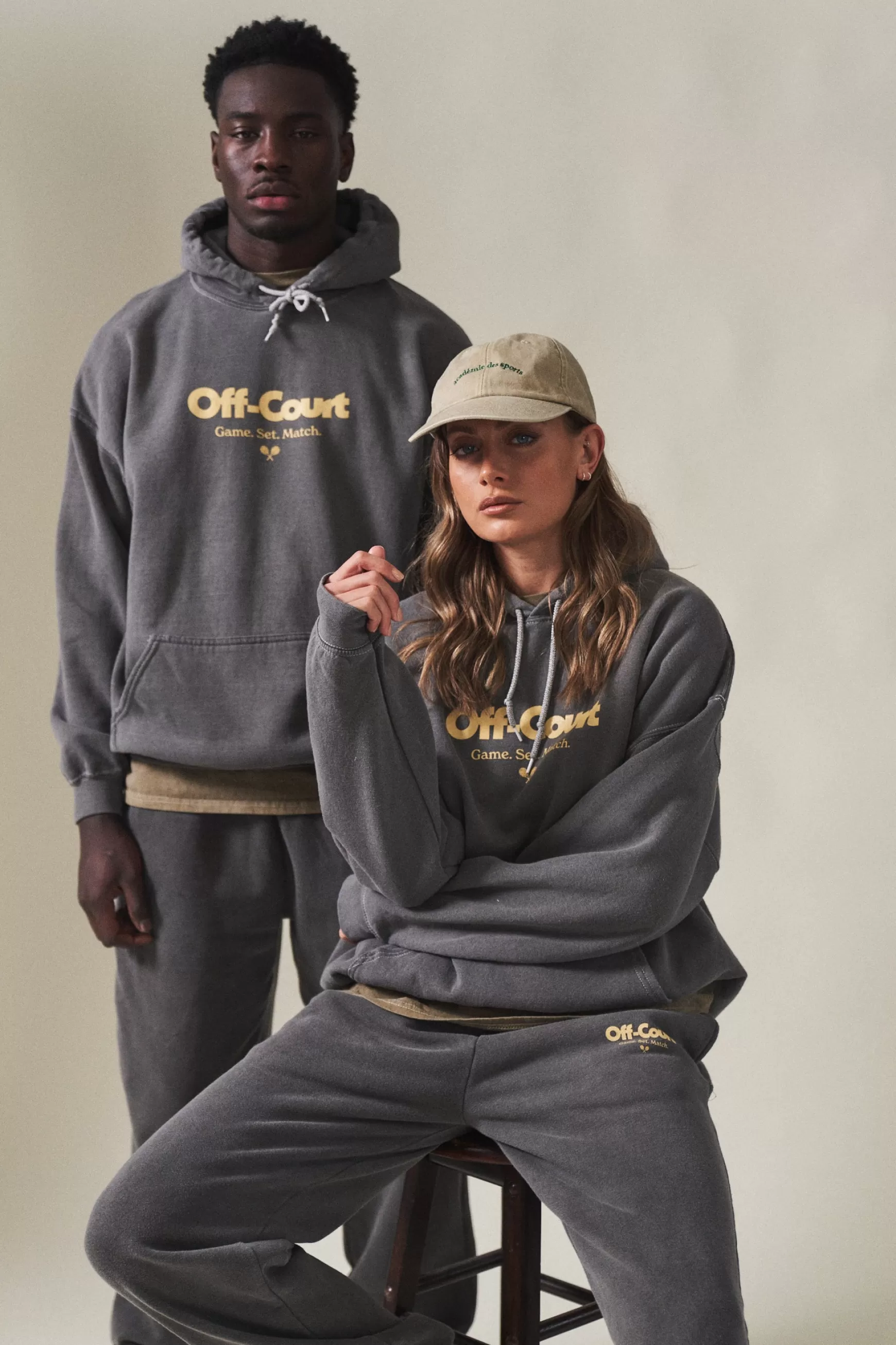 Vice 84 'Off-Court Gsm' Vintage Washed Hoodie - Charcoal Clearance