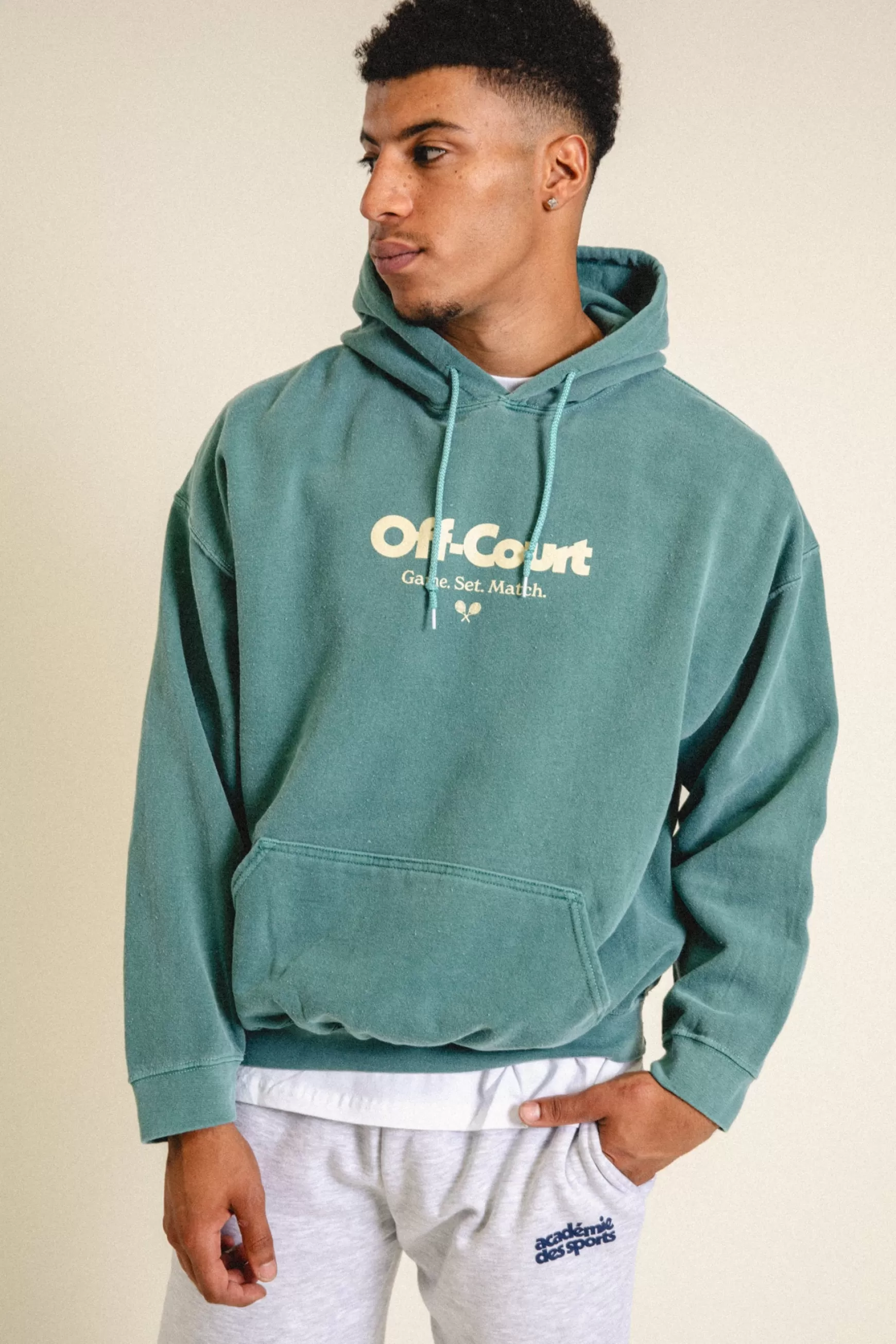 Vice 84 'Off-Court Gsm' Vintage Washed Hoodie - Forest Discount