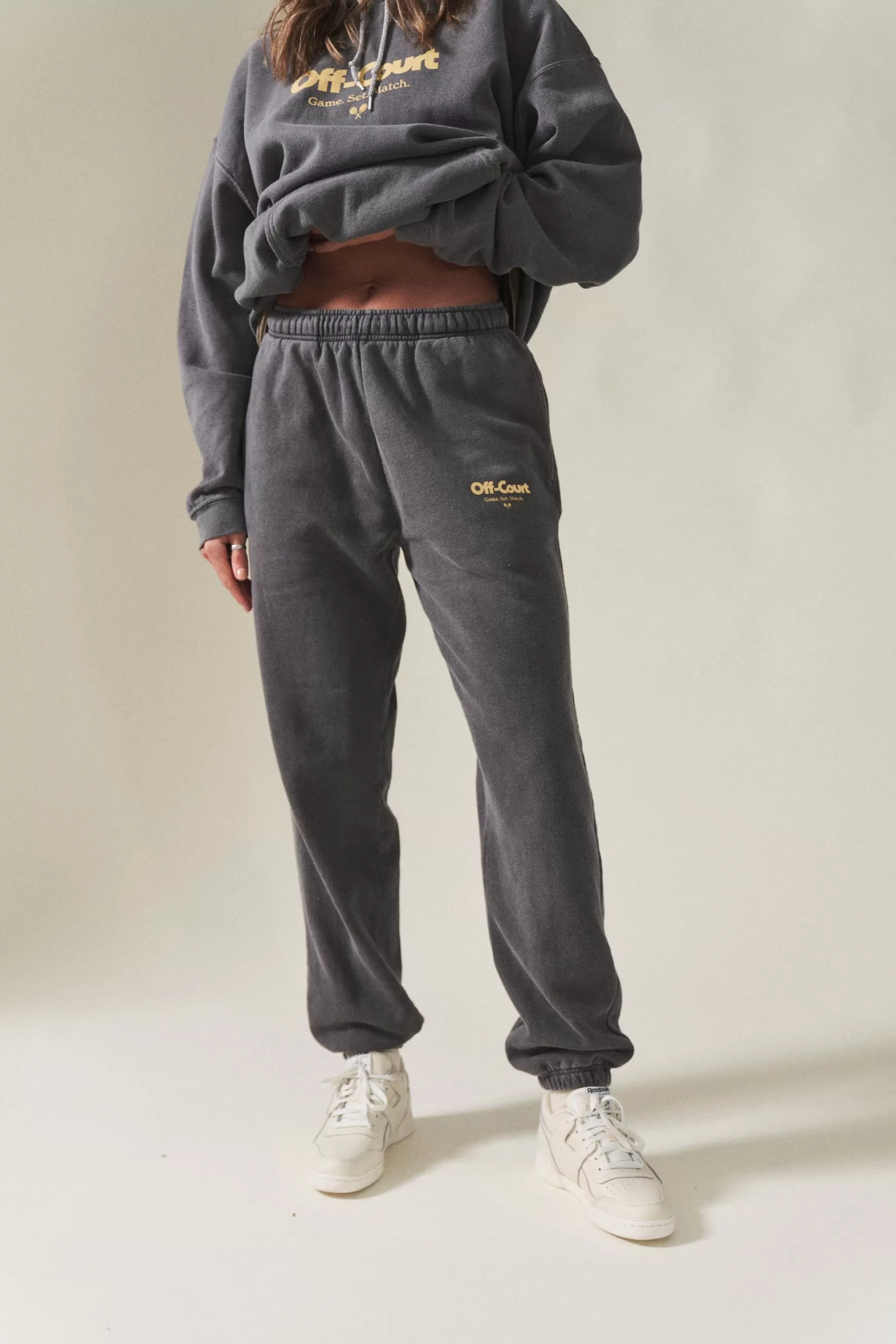 Vice 84 'Off-Court Gsm' Vintage Washed Joggers - Charcoal Shop
