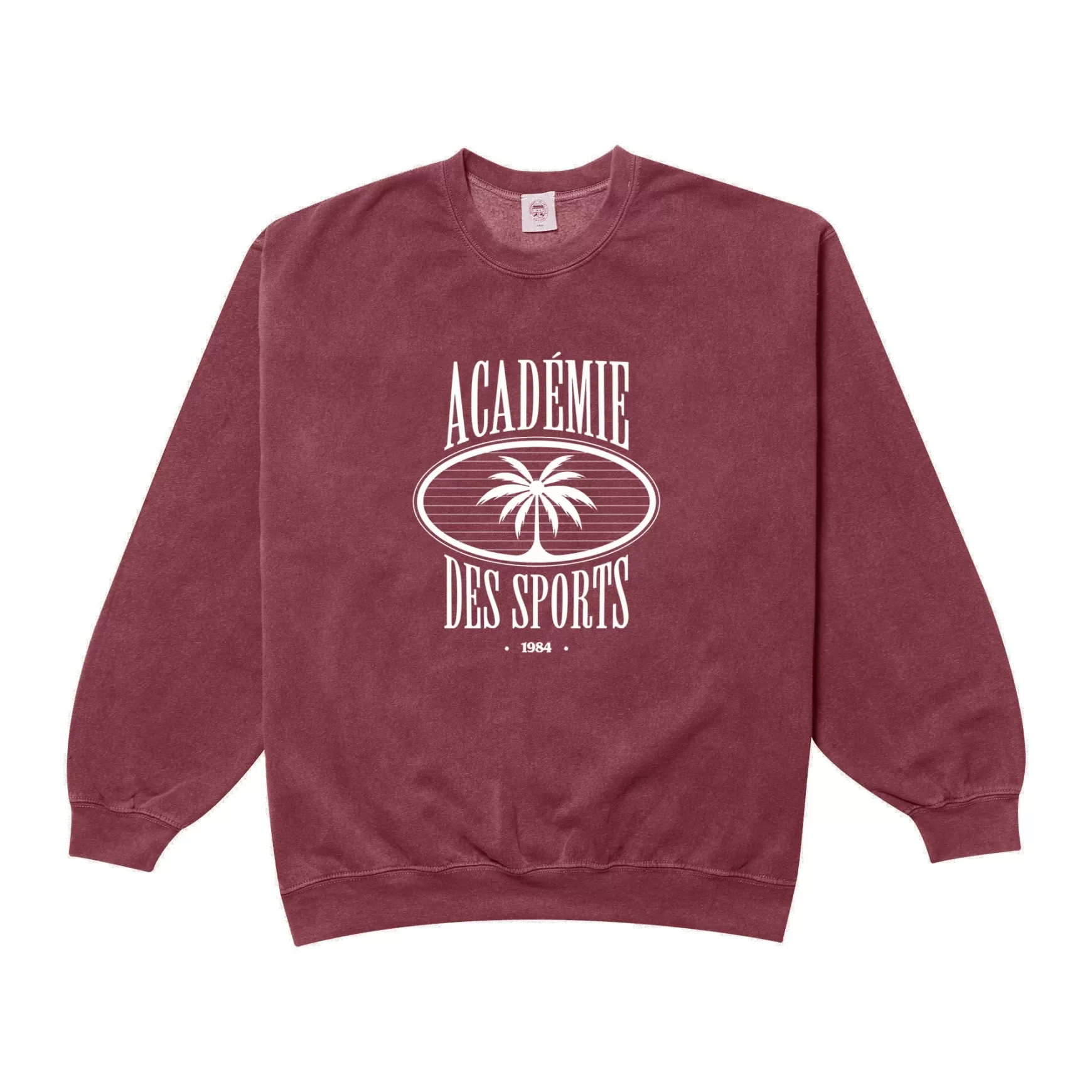 Vice 84 'Palms' Vintage Washed Sweater - Cranberry Sale