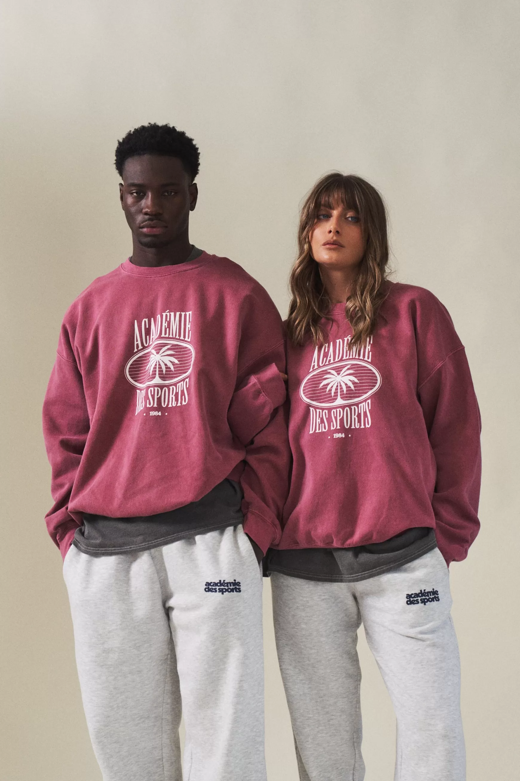 Vice 84 'Palms' Vintage Washed Sweater - Cranberry Sale