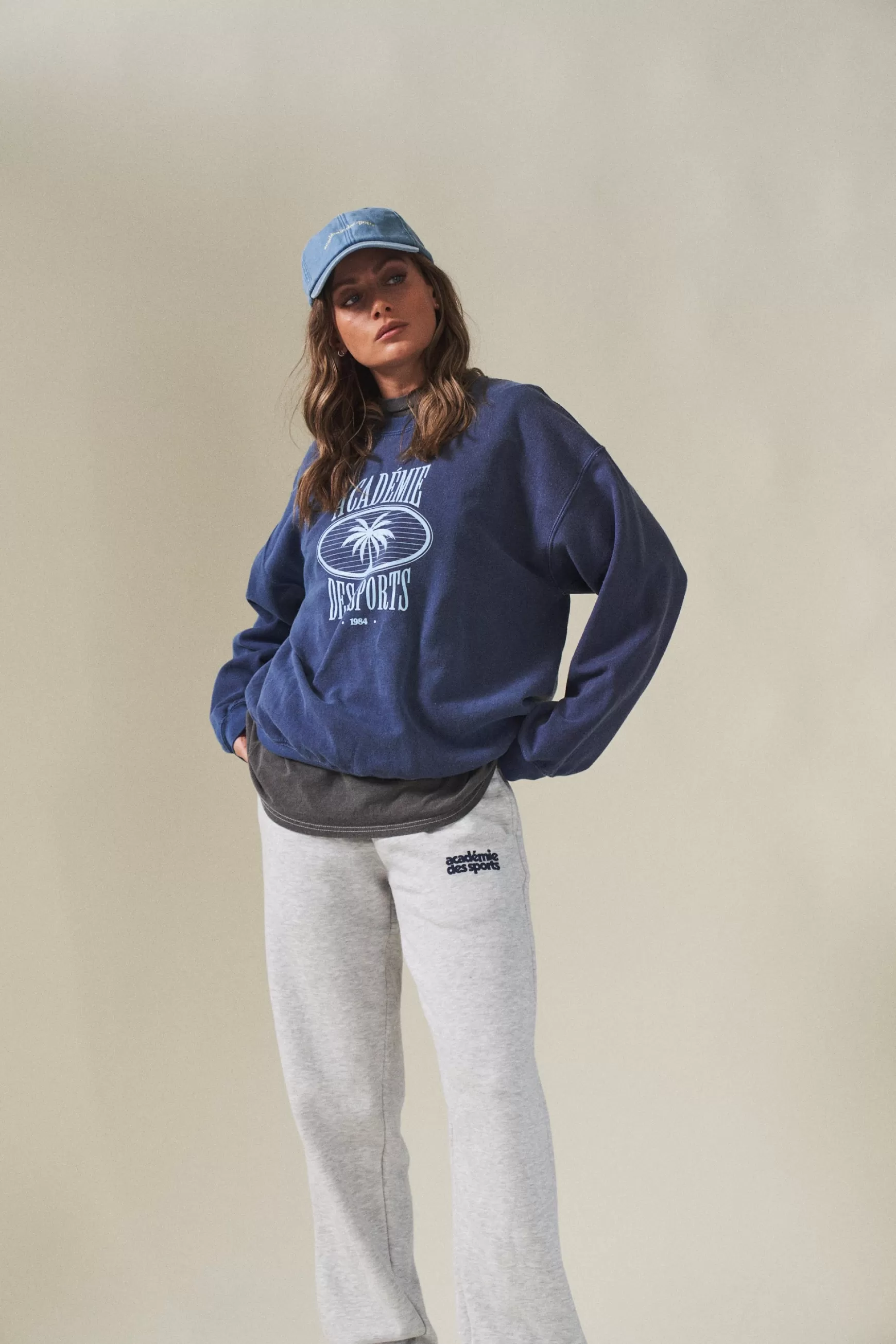 Vice 84 'Palms' Vintage Washed Sweater - French Navy Shop