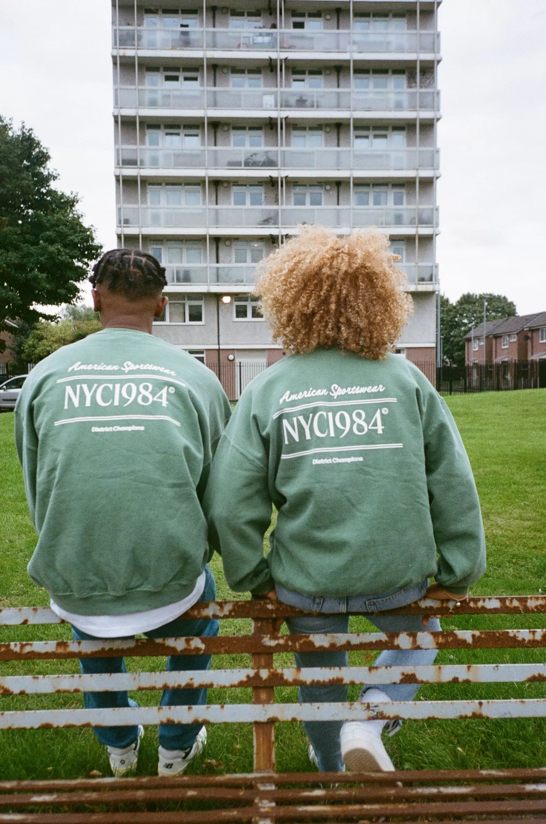 Vice 84 'Running Club' Sweater - Vintage Washed Moss Clearance