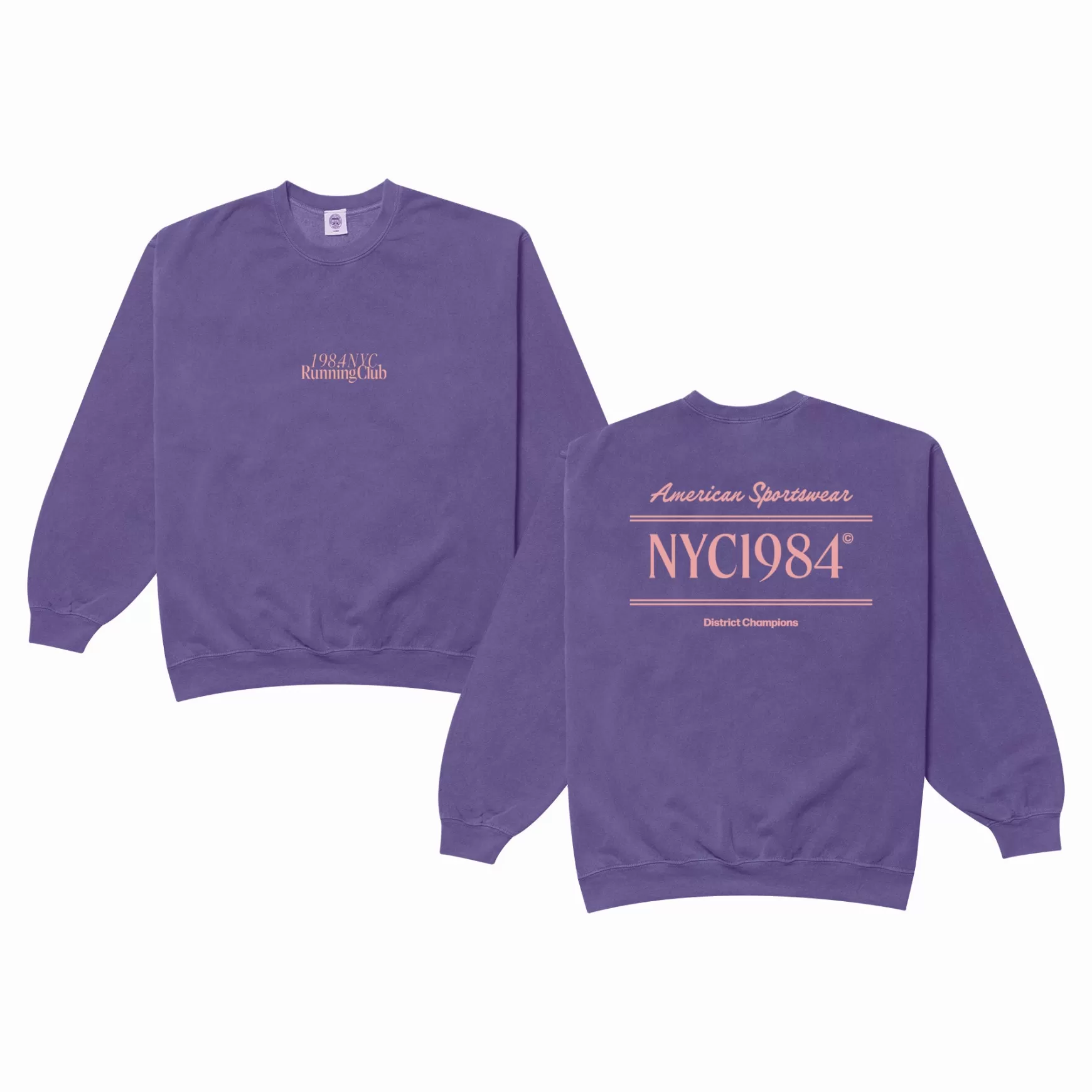 Vice 84 'Running Club' Sweater - Vintage Washed Violet Fashion