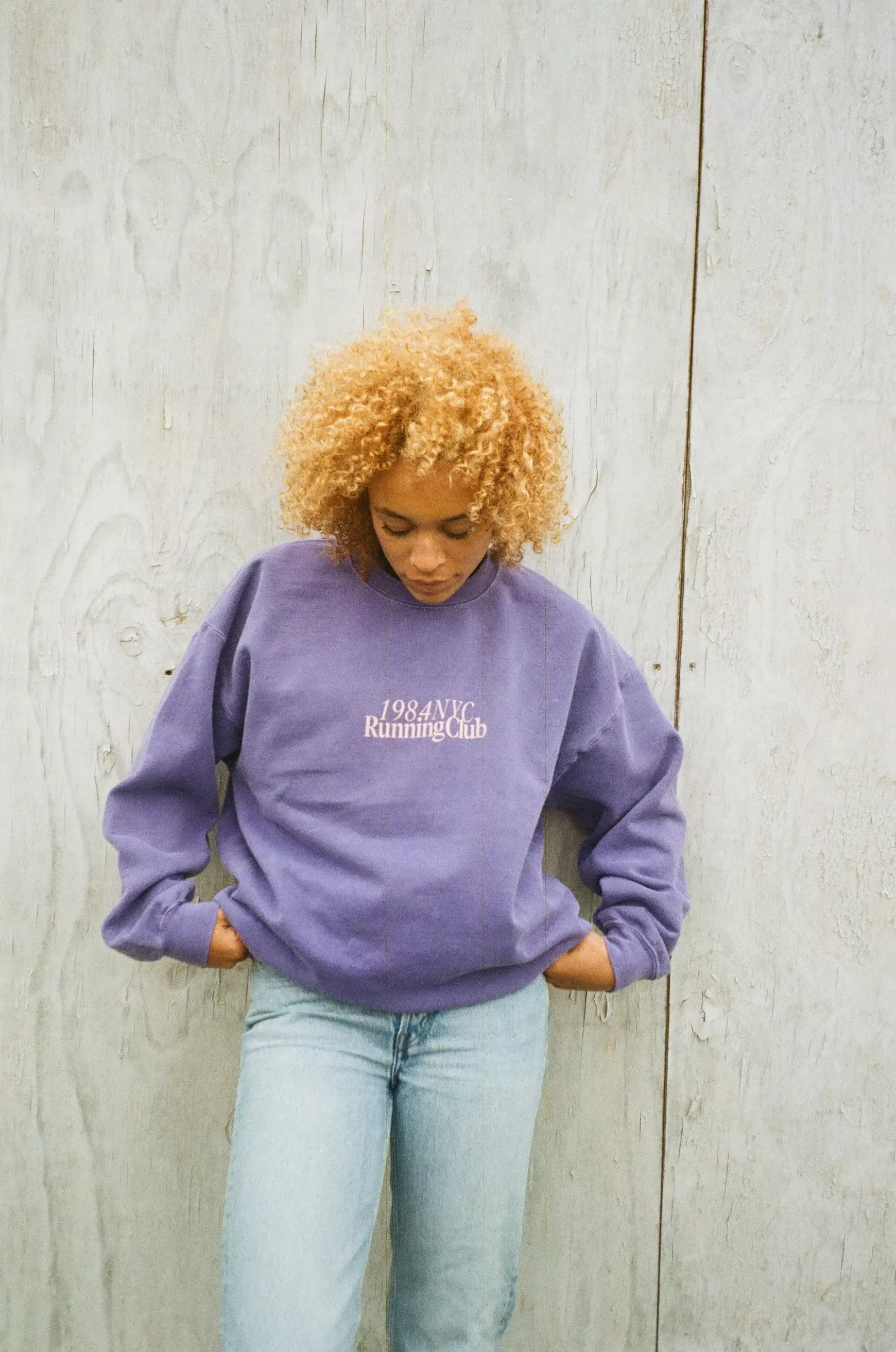 Vice 84 'Running Club' Sweater - Vintage Washed Violet Fashion