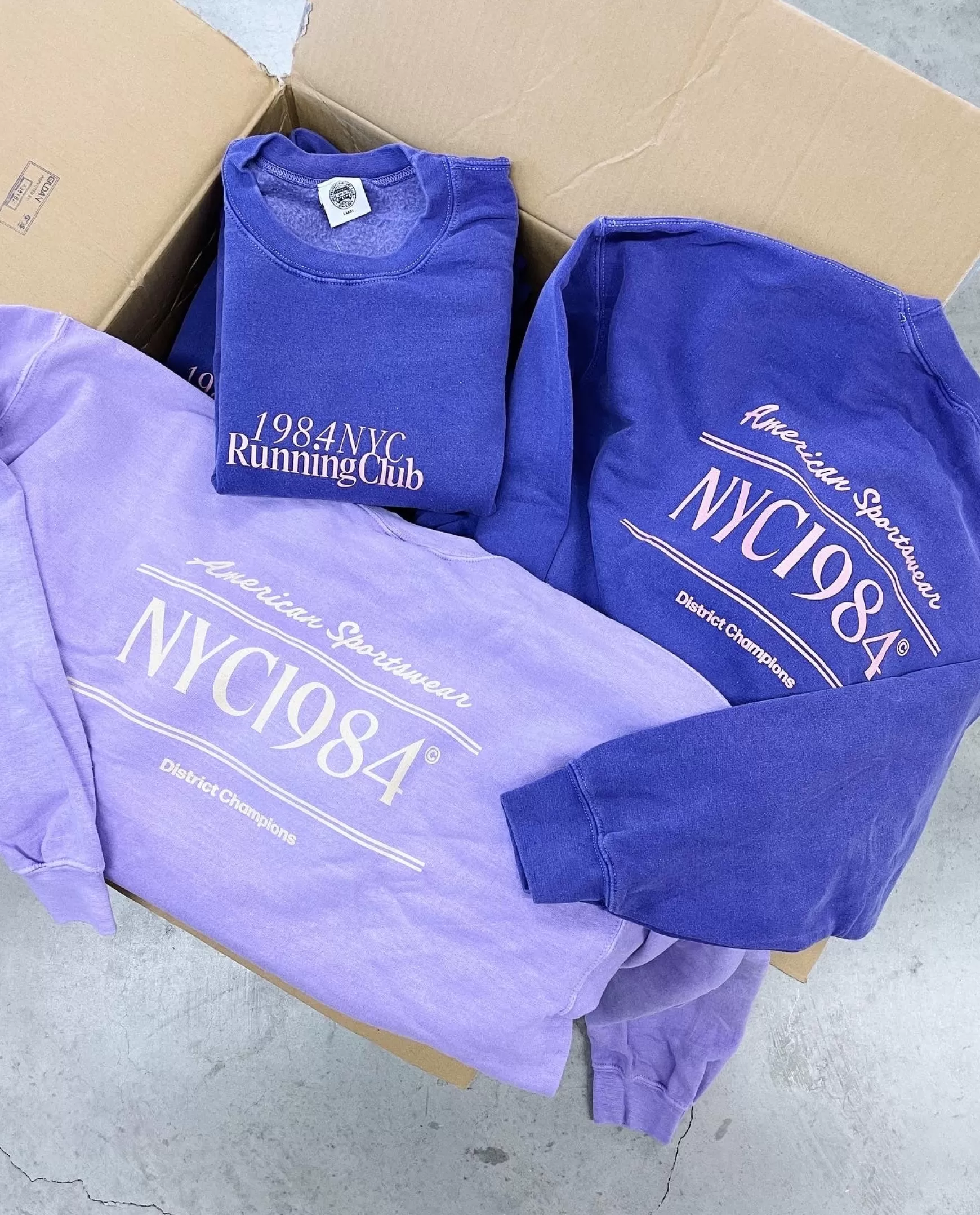 Vice 84 'Running Club' Sweater - Vintage Washed Violet Fashion