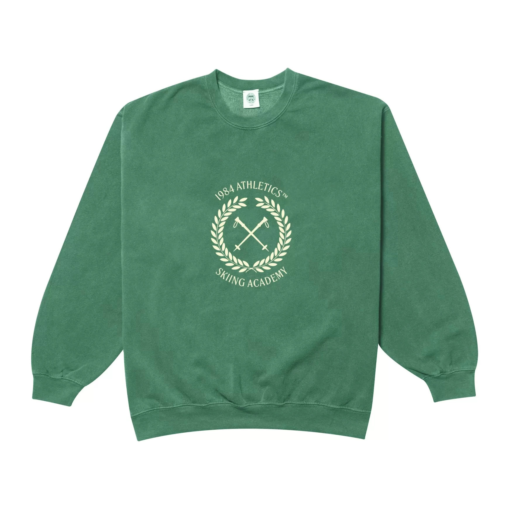 Vice 84 'ski Academy' Vintage Washed Sweater - Fern Green Online