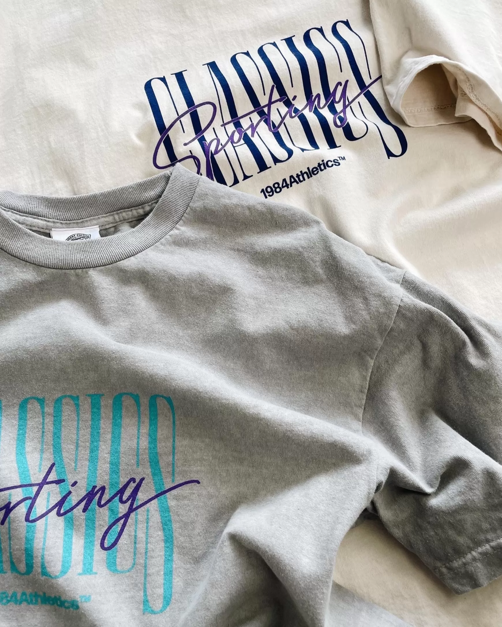 Vice 84 'sporting Classics' Vintage Washed Tee - Ash Hot