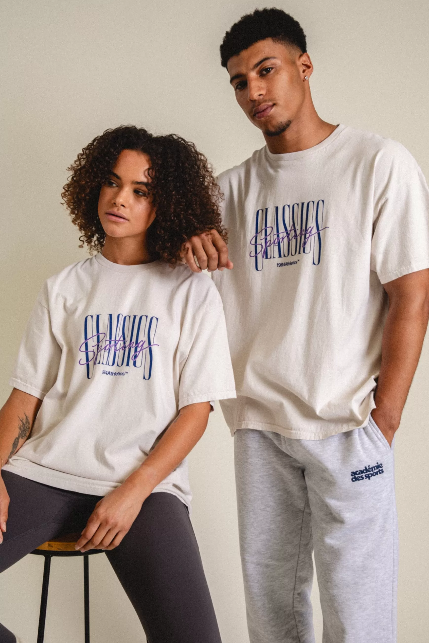 Vice 84 'sporting Classics' Vintage Washed Tee - Ecru Flash Sale