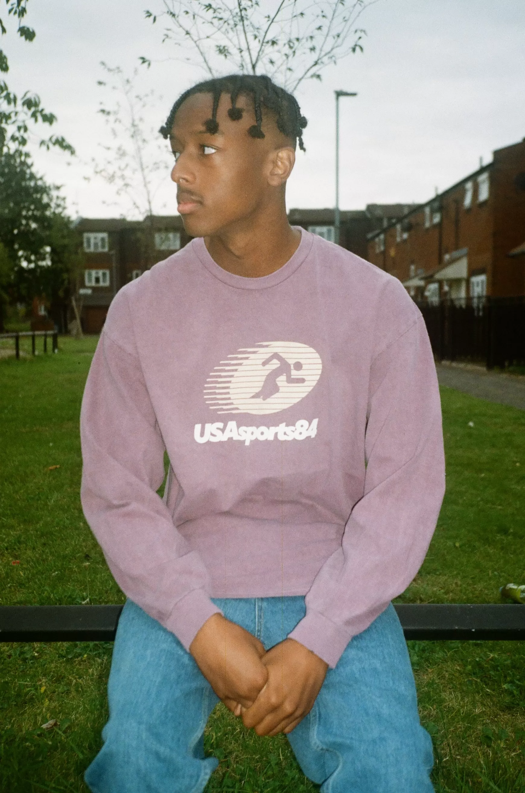 Vice 84 'sports Runner' Longsleeve Tee - Vintage Washed Plum Best Sale