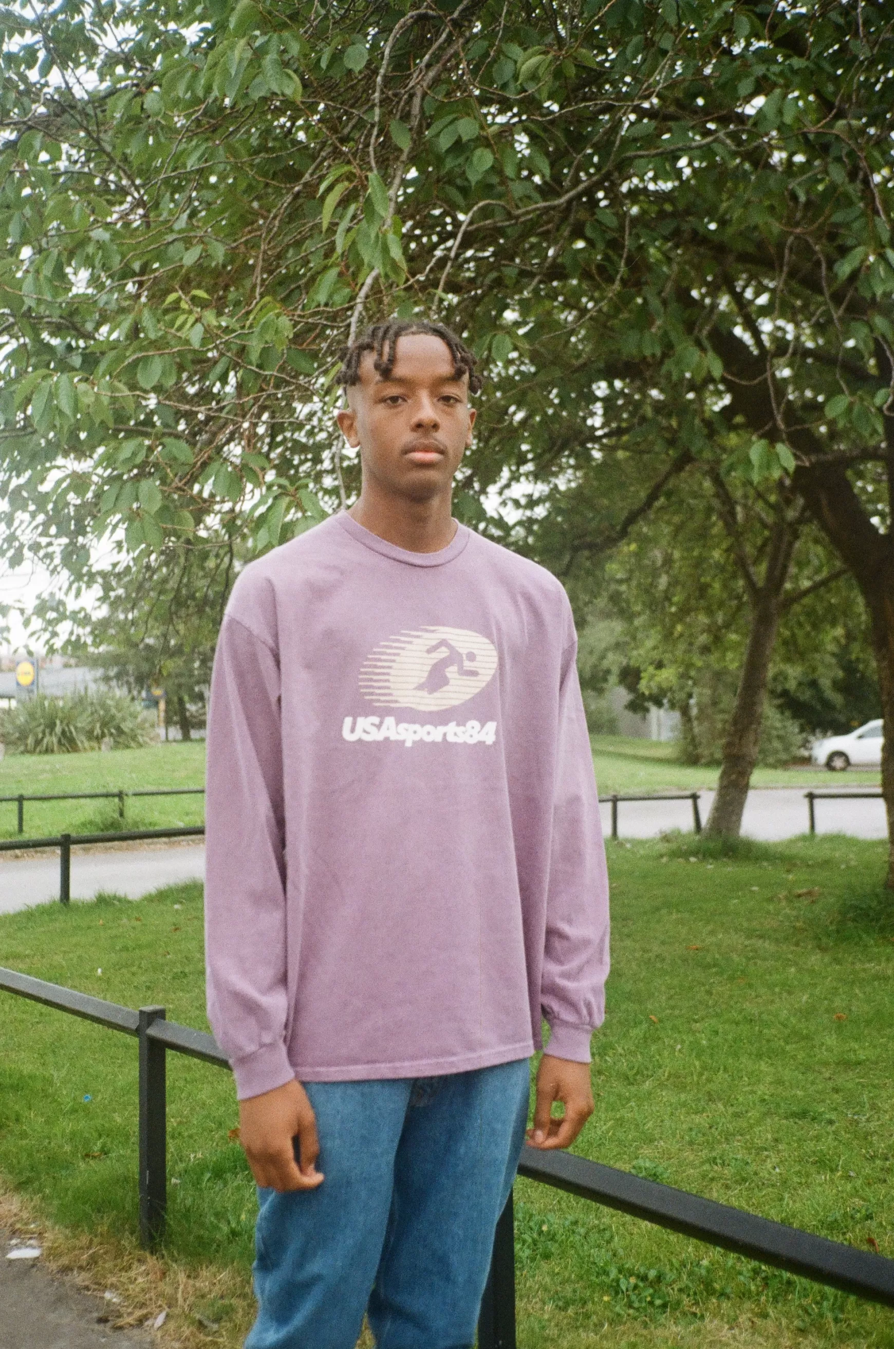 Vice 84 'sports Runner' Longsleeve Tee - Vintage Washed Plum Best Sale