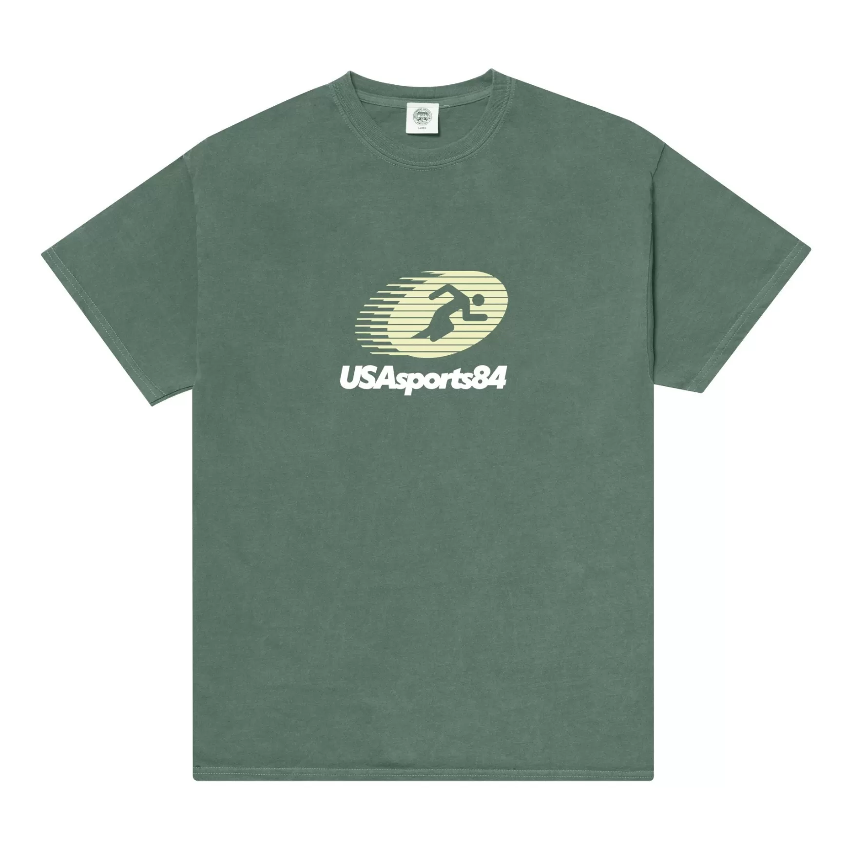 Vice 84 'sports Runner' Tee - Vintage Washed Green Clearance