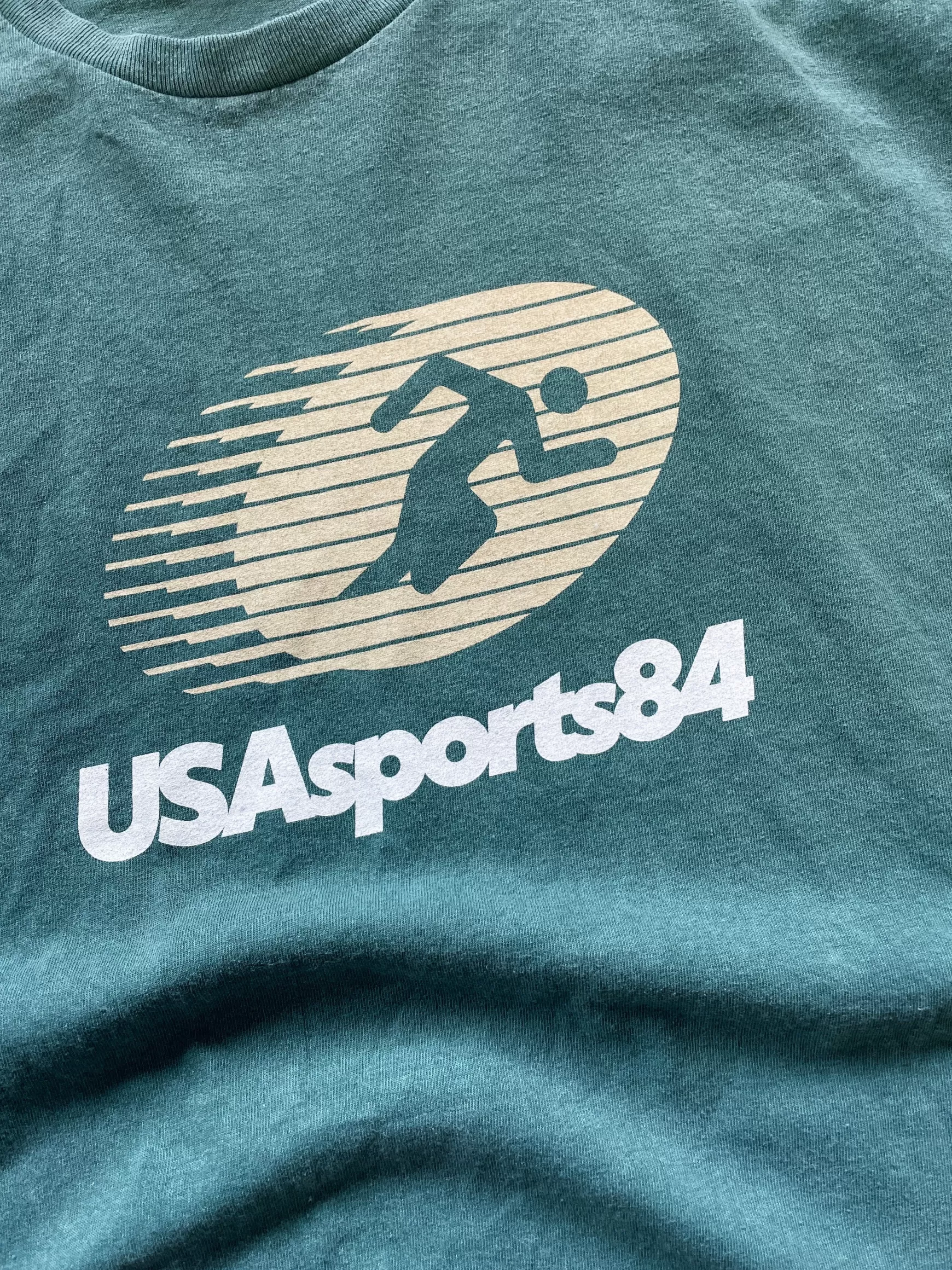 Vice 84 'sports Runner' Tee - Vintage Washed Green Clearance