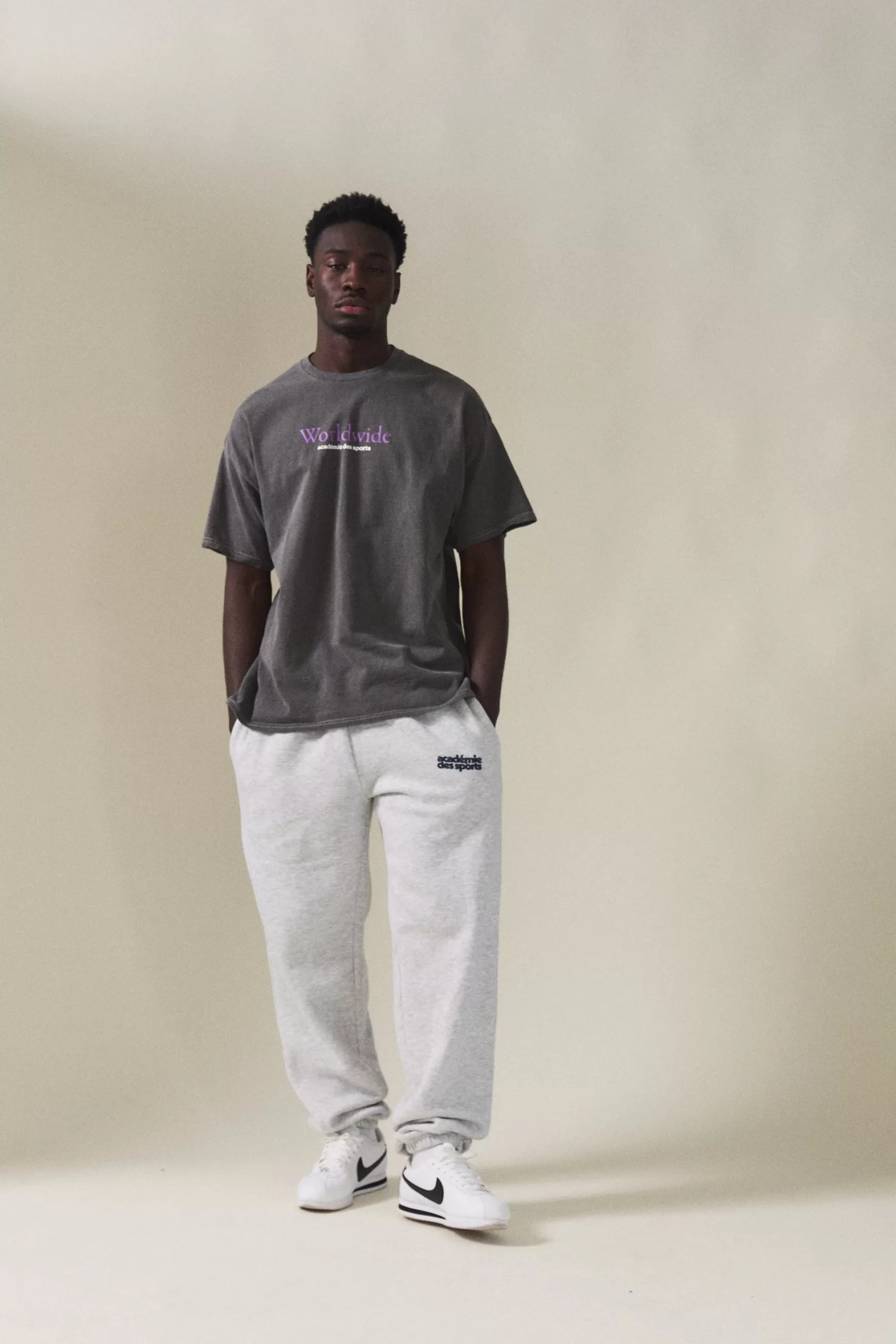 Vice 84 'Worldwide' Vintage Washed Tee - Charcoal New